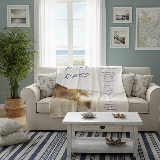 voetafdrukken in het zand sherpa deken