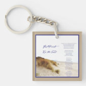 voetafdrukken in het zand sleutelhanger (voorkant)