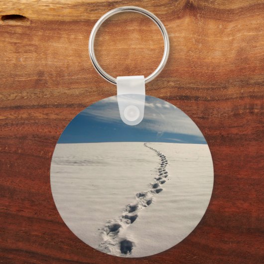 Voetafdrukken in het zand sleutelhanger (Voorkant)