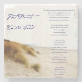 voetafdrukken in het zand stenen onderzetter (Voorkant)