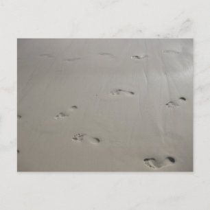 Voetafdrukken in het Zand Strand Fotografie Briefkaart