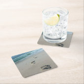 Voetafdrukken in het zand - strand - Onderzetter (Insitu)