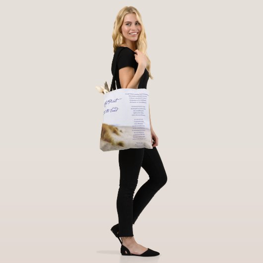 voetafdrukken in het zand tote bag (Op model)