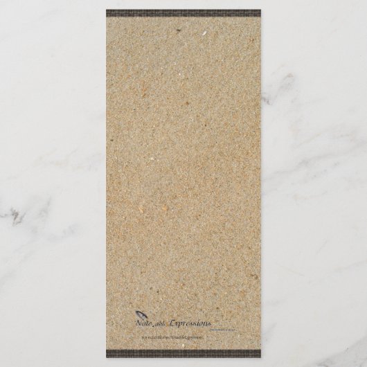 Voetafdrukken in het Zandbruiloft Menu (Achterkant)