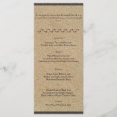 Voetafdrukken in het Zandbruiloft Menu (Voorkant)