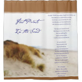 voetafdrukken in het zanddouchegordijn douchegordijn (Voorkant)