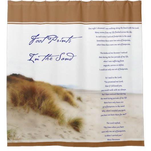 voetafdrukken in het zanddouchegordijn douchegordijn (Voorkant)