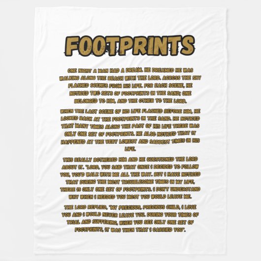 Voetafdrukken in het zandgebed fleece deken (Voorkant)