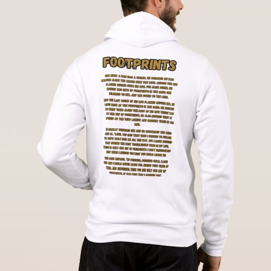 Voetafdrukken in het Zandgebed Full-Zip Mannen Hoodie (Achterkant)