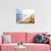 Voetafdrukken in het Zandgedicht 14x11 Canvas Afdruk (Insitu (Woonkamer))