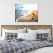 Voetafdrukken in het Zandgedicht 20x16 Canvas Afdruk (Insitu (Slaapkamer))