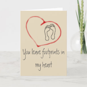 Voetafdrukken in mijn hart Valentijnskaart Kaart