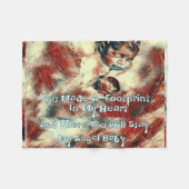 Voetafdrukken in mijn hartelietje fleece deken (Voorkant (Horizontaal))