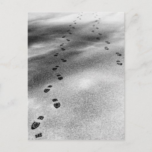 Voetafdrukken in sneeuw briefkaart (Voorkant)