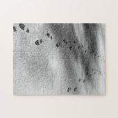 Voetafdrukken in sneeuw legpuzzel (Horizontaal)