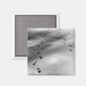 Voetafdrukken in sneeuw magneet (Voorkant / Achterkant)