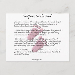 voetafdrukken in zand briefkaart