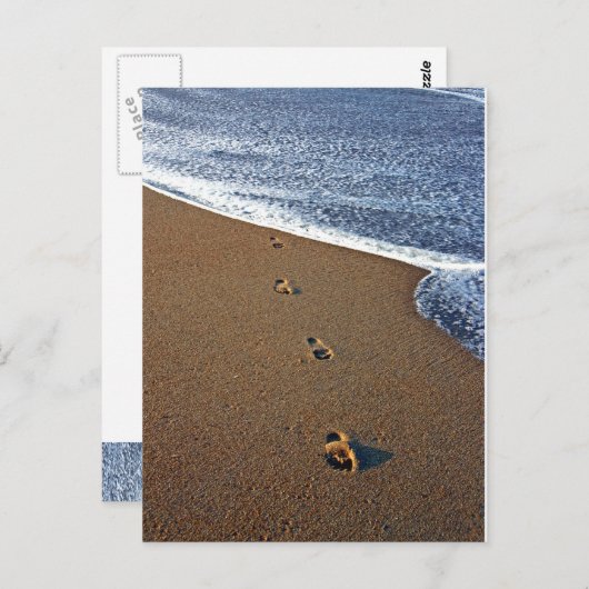 Voetafdrukken in zand briefkaart (Voorkant / Achterkant)