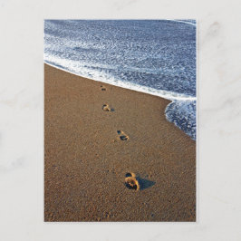 Voetafdrukken in zand briefkaart