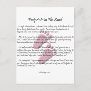 voetafdrukken in zand briefkaart