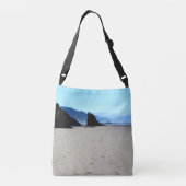 voetafdrukken in zand crossbody tas (Achterkant)