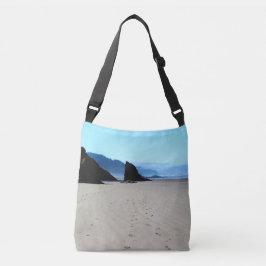 voetafdrukken in zand crossbody tas