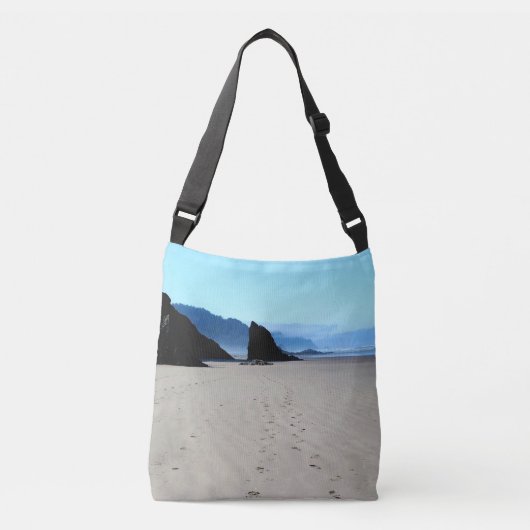 voetafdrukken in zand crossbody tas (Voorkant)