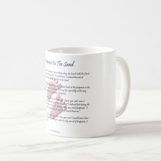 voetafdrukken in zand koffiemok (Voorkant rechts)