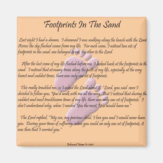 voetafdrukken in zand magneet (Voorkant)