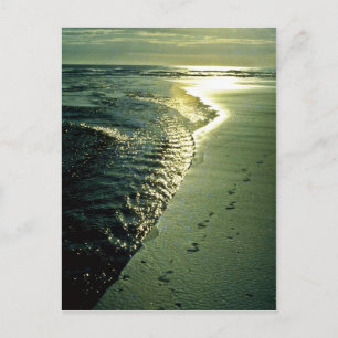 Voetafdrukken in zand, Piha, Noord-eiland Briefkaart