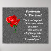 voetafdrukken in zand poster (Voorkant)