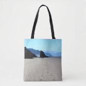voetafdrukken in zand tote bag (Voorkant)