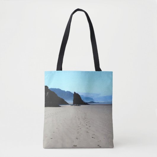 voetafdrukken in zand tote bag (Voorkant)