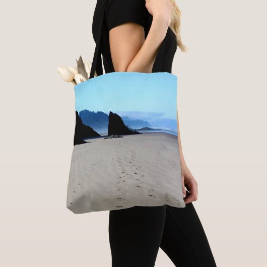 voetafdrukken in zand tote bag (Dichtbij)