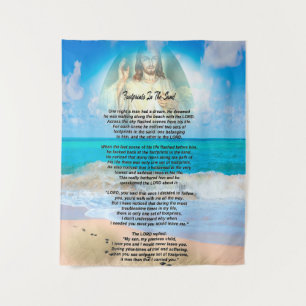 voetafdrukken in zand wandkleed