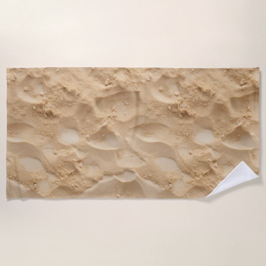 Voetafdrukken in zandhanddoek - Echte strandtextuu Strandlaken (Voorkant)