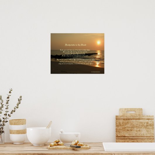 Voetafdrukken in zwart gedicht en afdrukken poster (Keuken)