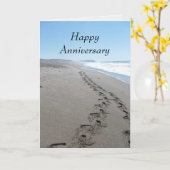 Voetafdrukken Jubileum Kaart (Gele Bloem)