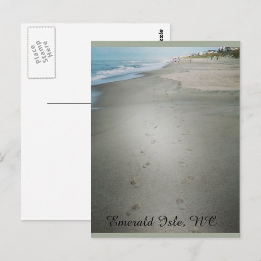 Voetafdrukken langs het Briefkaart aan de rand van (Voorkant / Achterkant)