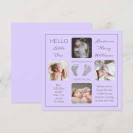 Voetafdrukken Meerdere foto-geboorteaankondiging