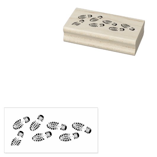 Voetafdrukken ontwerp Rubber Stamp Rubberstempel (Gestempeld)