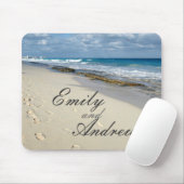 Voetafdrukken op de Beach mousepad Muismat (Met muis)