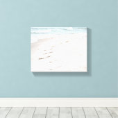 Voetafdrukken op de Beach Sand 8x10 Canvas Afdruk (Insitu (Houten vloer))