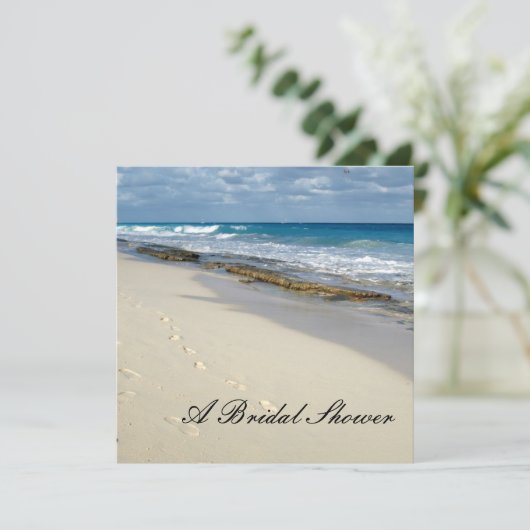 Voetafdrukken op de doucheuitnodigingen voor het s kaart (Staand voorkant)