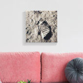Voetafdrukken op de maan canvas afdruk (Insitu (Woonkamer))
