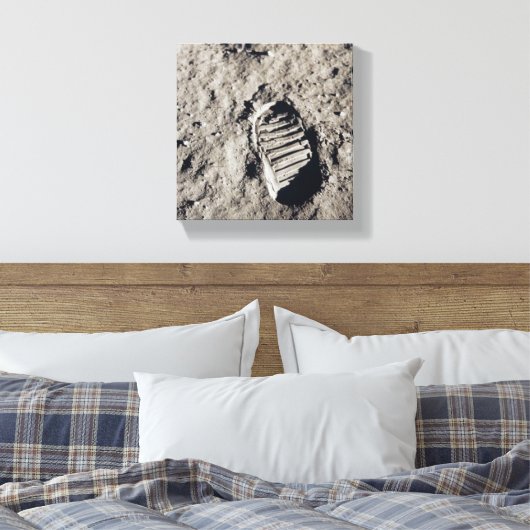 Voetafdrukken op de maan canvas afdruk (Insitu (Slaapkamer))