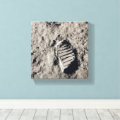 Voetafdrukken op de maan canvas afdruk (Insitu (Houten vloer))