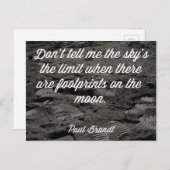 Voetafdrukken op de maan Quote Briefkaart (Voorkant / Achterkant)