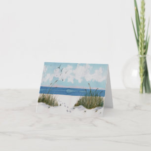 Voetafdrukken op de zandsympathikaart kaart