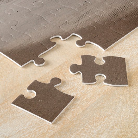 Voetafdrukken op een Foggy Beach Puzzle Legpuzzel (Zijkant)